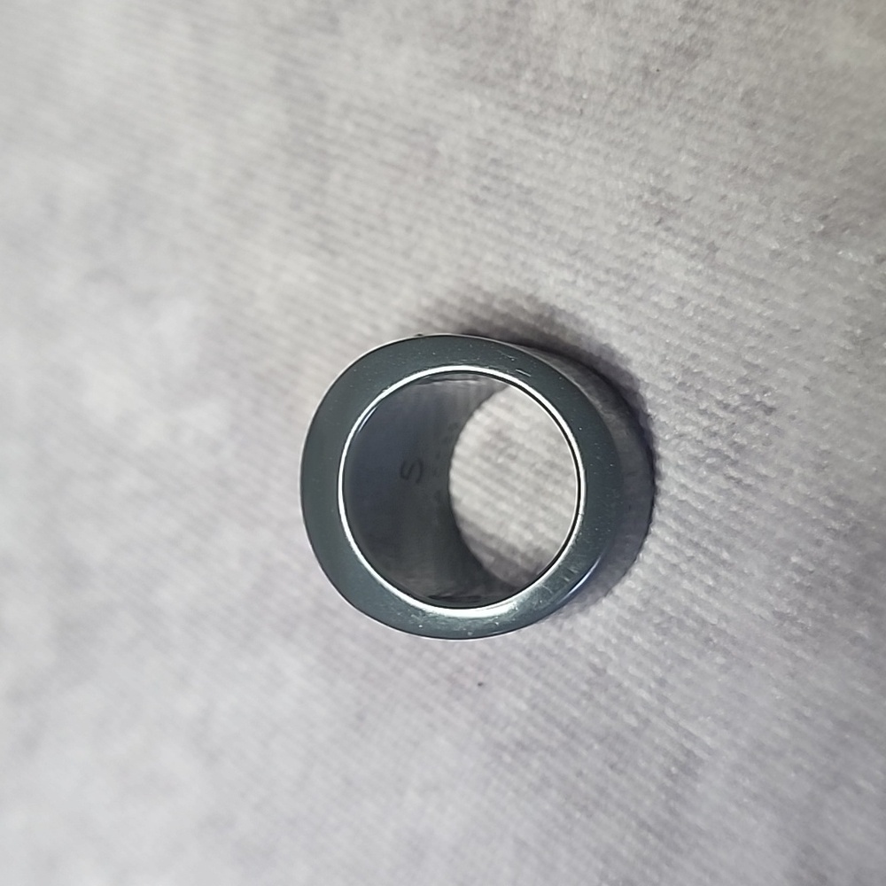 Louis Vuitton Gray Floral Glitter Sparkle Resin Silver Plastic Ring Sz.S/5-6 - Picture 6 of 9